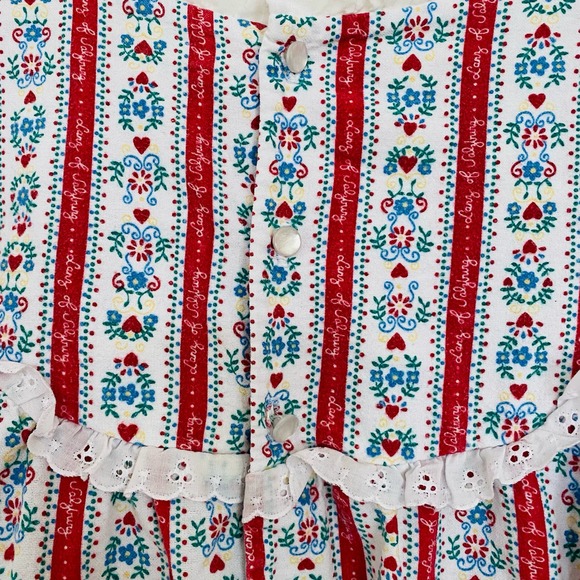 Lanz of Salzburg Womens Classic Flannel Tyrolean Cotton Eyelet Nightgown - Picture 9 of 11